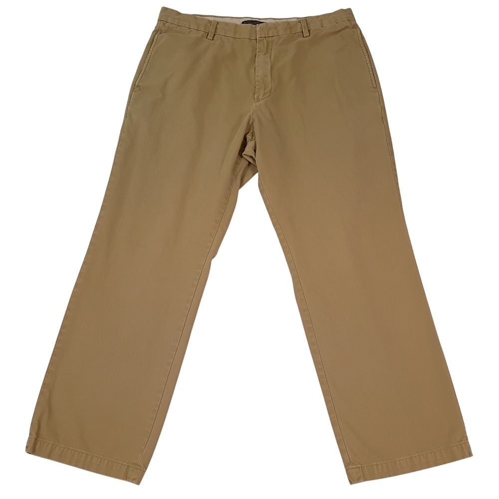 Banana Republic Gavin Chino Khaki Tan Straight Leg Mens Pants 35x30 Cotton